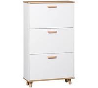 HOMCOM - Zapatero para zapatero estilo escandinavo (3 tapas, aspecto madera, 70 x 23,5 x 122 cm), color blanco
