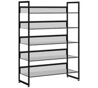 HOMCOM Zapatero, zapatero con 5 niveles, zapatero para máx. 15 pares de zapatos, organizador de zapatos con asa para entrada, dormitorio, acero, 72 x 30 x 102 cm, negro