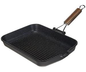 Home Carmela Antiadherente con Mango desplegable, Piedra, Negro, 36x24 cm, Pietra
