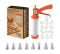 Home Cookie Press & Piping Set - Stainless Steel Baking Mold Nozzles | Universal Fit | Home Cookie Press & Piping Set | Stainless Steel Extruder & Cream Piping Nozzles For Meringue & Baking