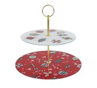 HOME DECO FACTORY Bandeja Giratoria de Navidad Elegante 30 cm Rojo | Plástico, bandeja giratoria, tema Navidad, 30 cm, fiestas y cenas, limpieza fácil, servicio de mesa, blanco y rojo