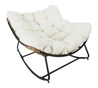 Silla mecedora de jardín sin cojín de acero beige