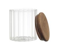 HOME DECO FACTORY Cook Concept - KA0377 Tarro de Conservación de Vidrio Transparente con Tapa de Acacia - Diseñado para Alimentos y Objetos Diversos - Diseño Moderno - Capacidad 50 olor Natural
