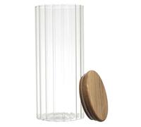 HOME DECO FACTORY Cook Concept - KA0379 Tarro de Conservación Vidrio Transparente, Tapa de Acacia, Alimentos Secos, Preparaciones Caseras, Capacidad 110 olor Transparente