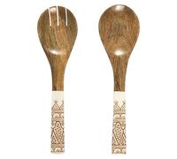 HOME DECO FACTORY Cubiertos de Ensalada Manguier Dune Natural Terracota | Madera, cubiertos de ensalada Manguier Dune, diseño natural, accesorio práctico, servicio de mesa, terracota