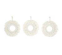 HOME DECO FACTORY Espejo Boho Decorativo de Macramé 28 cm Beige | Metal y macramé, espejo boho decorativo, 28 cm, estilo bohemio, salón dormitorio entrada, para colgar, beige