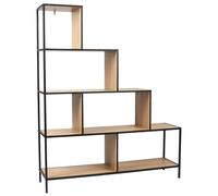 HOME DECO FACTORY Estantería Escalera Vintage 4 Niveles 146 cm Marrón | Madera de ingeniería, estantería escalera, 4 niveles, estilo industrial, gran formato, 120x146 cm, marrón y negro