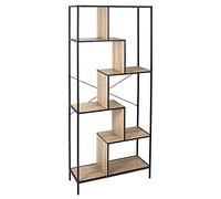 HOME DECO FACTORY Estantería Industrial Edison Hierro y Madera Negro | Metal y madera, estantería industrial, modelo Edison, diseño contemporáneo, salón o dormitorio, 80x80x40 cm, negro