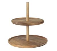 HOME DECO FACTORY Expositor 2 Pisos de Acacia Servicio Elegante Marrón | Madera de acacia, expositor de 2 pisos, servicio de mesa, recepciones y cenas, diseño elegante, cocina, marrón