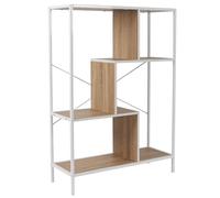 HOME DECO FACTORY - HD0079 Estantería Industrial Vintage con Compartimentos de 3 Niveles - para Salón, Dormitorio o Oficina - De Madera - Dimensiones 80 x 30 x 113 cm - Color Blanco