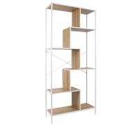 HOME DECO FACTORY - HD0080 Estantería Diseño Industrial Compartimentada de Madera - Diseñada para Salón o Dormitorio - Práctica y Estética - Dimensiones 80 x 30 x 180 cm - Color Blanco