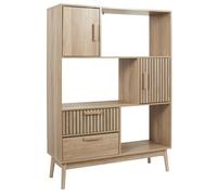 Klaus Estantería de madera (L x An x Al: 35 x 100 x 140 cm, Marrón, Diseño acanalado)