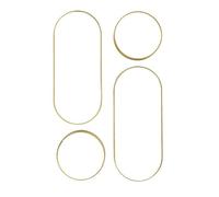 HOME DECO FACTORY - HD0110 - Espejos Decorativos Ovalados Dorados - Juego de 4, Elegantes y Versátiles para Salón, Dormitorio o Baño, Efecto de Ampliación, Fáciles de Instalar - 30x40 cm, Oro