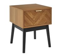 HOME DECO FACTORY, HD0303, Habitación, Modelo Felix, Colección Lounge Edition, Muebles contemporáneos, Muebles, Mesita de Noche, 40 x 50 x 40 cm, Marrón Negro, 40x50x40 cm