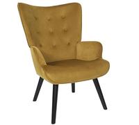 HOME DECO FACTORY, HD0365, salón Giulia Amarillo, Lounge Edition, Muebles, Sofá y Sillón, 68x96x75 cm, Altura Asiento 43 cm, Metal