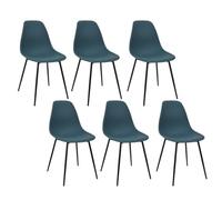 HOME DECO FACTORY - HD0399 Set de 6 Sillas Gustav - Mobiliario Asiento Silla Sillón de Mesa - Dimensiones 50,7 x 84,8 x 45,5 cm - Altura Asiento 45 cm - Color Azul Negro