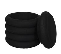 HOME DECO FACTORY - HD0426 Pouf de Almacenamiento Diseño Elegante, Multifuncional y Ligero, Ideal para Salón o Dormitorio, Gran Capacidad, 37x42x37 cm, Color Negro