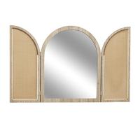 HOME DECO FACTORY - HD0448 Espejo Mural con Contraventanas Bali - Diseño Exótico en Madera Marrón, Elemento Decorativo para Salón o Dormitorio, 60x80 cm, Marrón