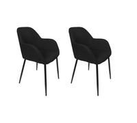 HOME DECO FACTORY - HD0479, Juego de 2 Sillones Contemporáneos Negros, Diseño Elegante y Ergonómico, Salón o Comedor, Confort Óptimo, Dimensiones: 59x85x55 cm, Color: Negro