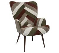 HOME DECO FACTORY - HD0549 Sillón Salón Patchwork Colorido y Moderno, Asiento Ergonómico, para Salón o Oficina, Fácil de Mantener, 69x101x76 cm, Beige, Gris, Rojo, Verde