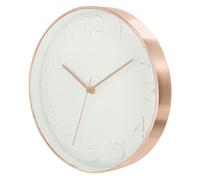 HOME DECO FACTORY - HD3305, Reloj Redondo Chic en PP Blanco y Cobre, Mecanismo Silencioso, Diámetro 30,7 cm, Funciona con 1 Pila AA, Dimensiones: 30,70 x 4,50 x 30,70 cm, Blanco/Cobre