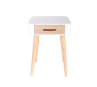 HOME DECO FACTORY - HD3739 Mesita de Noche de Madera MDF con 1 Cajón - Diseño Escandinavo para Salón o Dormitorio - Práctico y Moderno - Dimensiones 35x35x48 cm - Color Blanco