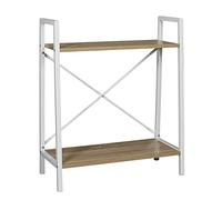 HOME DECO FACTORY - HD7176 Estantería de Almacenamiento Industrial - Metal y Madera - Diseño Bimaterial - Diseñada para Exponer Objetos - Dimensiones 60 x 27 x 70 cm - Color Blanco