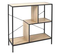 HOME DECO FACTORY - HD7183 - Estantería Industrial Vintage de Madera y Metal, 2 Niveles para Almacenamiento y Exhibición, Ideal para Salón, Dormitorio u Oficina, 79.5 x 80 x 30 cm, Negro