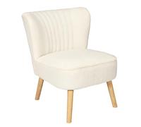 HOME DECO FACTORY - HD7631 Sillón Bouclé Érika - Diseño Moderno y Confortable - para Salón u Oficina - Uso Versátil - Tamaño Único - Color Blanco