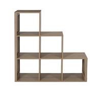 Home Deco Factory HD7940 - Almacenamiento Modular con 6 Compartimentos para escaleras de Madera, diseño contemporáneo y Elegante, Ideal para Libros y decoración, tamaño Compacto, 102 x 99,6 x 32 cm