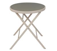 HOME DECO FACTORY - HDO0302 Mesa Modelo Elba Beige, Mesa de Salón de Jardín, Mobiliario de Exterior, 60x71x60 cm, para Montar, Beige