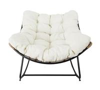 Silla mecedora de jardín sin cojín de acero beige