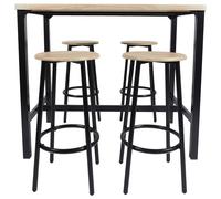 Home Deco Factory Juego de Mesa con 4 Taburetes Loka