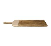 HOME DECO FACTORY - KA0578 Tabla de Presentación en Madera de Mango Maciza - Diseñada para Elegancia y Versatilidad - 58 cm - Fácil de Limpiar - Color Marrón Beige