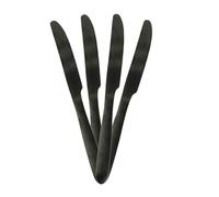 HOME DECO FACTORY - KA2864 Juego de Cubiertos 16 Piezas Acero Inoxidable Negro, Incluye 4 Cuchillos, 4 Tenedores, 4 Cucharas Soperas, 4 Cucharillas, H24,5 x L16,5 cm
