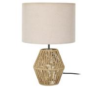 HOME DECO FACTORY - LA0111 Lámpara de Mesa Bohemia Chic de Cuerda Trenzada con Pantalla Beige - Diseñada para Salón o Dormitorio - Tamaño H35 cm - Color Natural