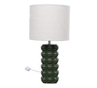 HOME DECO FACTORY - LA0118, Lámpara de Cerámica Elegante y Moderna, Iluminación Ambiental Suave, Versátil para Salón, Dormitorio u Oficina, Fácil de Mantener, 22 cm, Verde Bosque