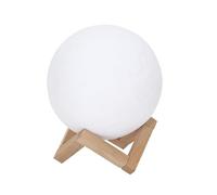 HOME DECO FACTORY - LA10427, Lámpara Táctil 3D Luna, diseño Moderno y Elegante, Ideal para decoración Interior, Ambiente cálido, salón o Dormitorio, Blanco, Tamaño único