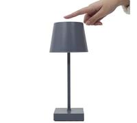 HOME DECO FACTORY - LA104721 Lámpara LED de Mesa Táctil - Diseño Elegante y Moderno - Ideal para Salón o Oficina - Dimensiones 26 x 10.5 x 10.5 cm - Color Gris