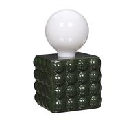 HOME DECO FACTORY Lámpara de Cerámica a Pilas Luz Suave Verde Bosque | Cerámica, lámpara a pilas, iluminación suave, diseño elegante, interior, salón o dormitorio, verde bosque