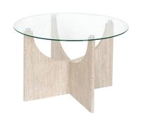 Home Deco Factory Mesa Auxiliar Vidrio Pietra D.70