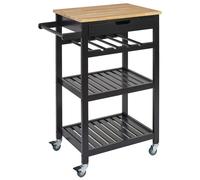 Home Deco Factory Mesa Camarera con Ruedas Negra