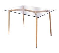 Mesa de comedor de cristal rectangular de 75x75xx115cm