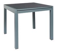 Mesa de jardín de comedor de aluminio hari gris de 80x75x80 cm