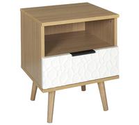 Home Deco Factory Mesita de Noche Bicolor con Cajón Sven