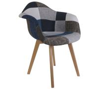 Home Deco Factory Silla Butaca Patchwork Azul-Gris