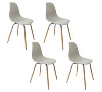 HOME DECO FACTORY Silla Escandinava Phenix Cómoda Gris | Poliéster, silla escandinava Phenix, diseño depurado, cómoda, comedor o despacho, gris