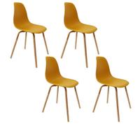 HOME DECO FACTORY Silla Escandinava Phenix Cómoda Mostaza | Poliéster, silla escandinava Phenix, diseño depurado, cómoda, comedor o despacho, mostaza