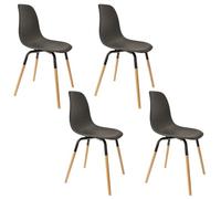 HOME DECO FACTORY Silla Escandinava Phenix Cómoda Negro | Poliéster, silla escandinava Phenix, diseño depurado, cómoda, comedor o despacho, negro
