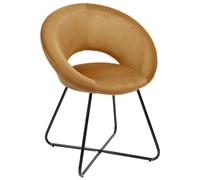HOME DECO FACTORY - HD0064, Sillón Redondo de Terciopelo Cotelé Giulia Amarillo, Lounge Edition, Mobiliario, Asiento, Sofá y Sillón, 67x84x52 cm, Altura de Asiento 52 cm, Amarillo Negro